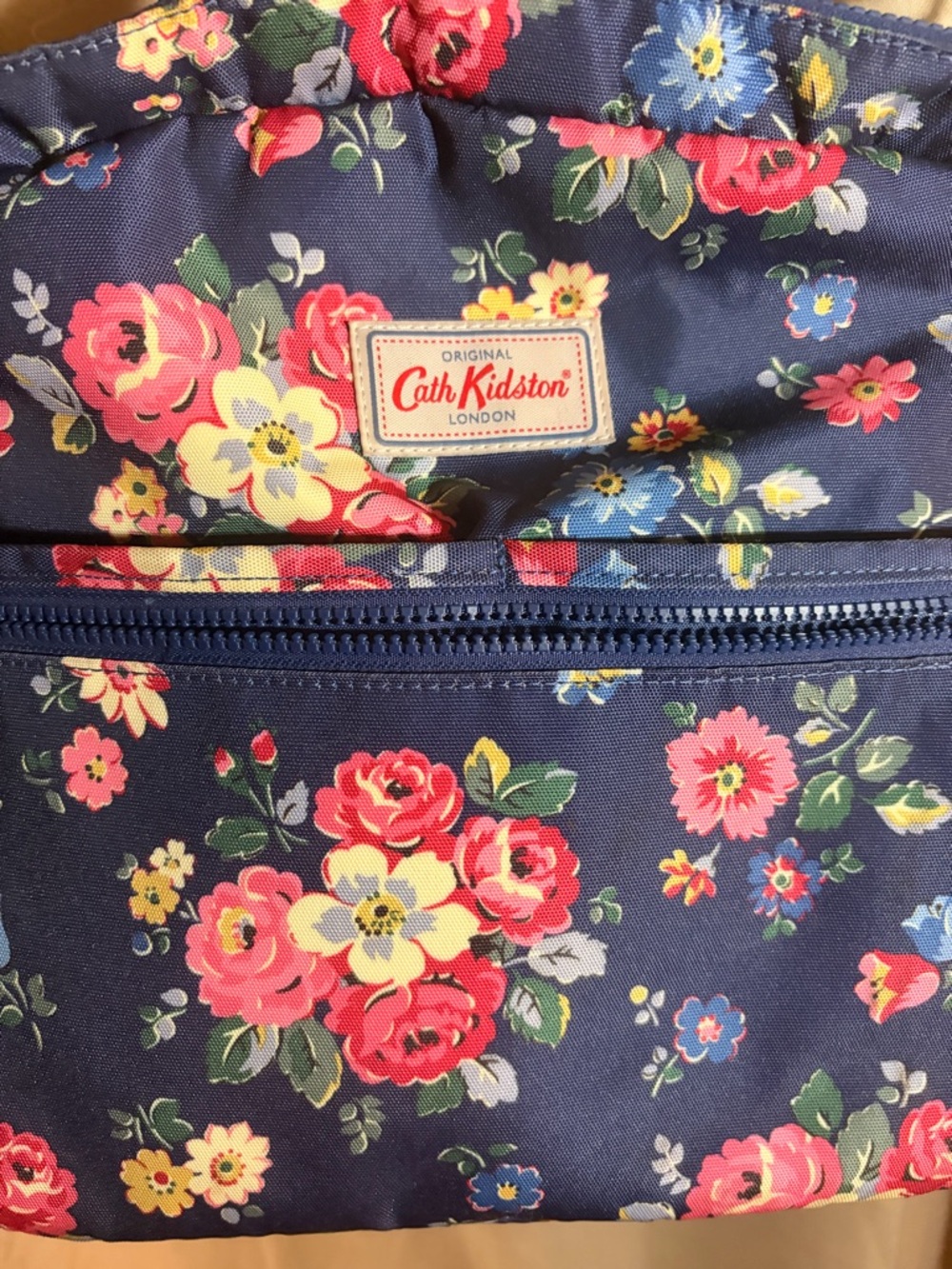 Cath Kidston Navy Floral Cosmetic Pouch with Pink, Yellow & Blue Blooms
